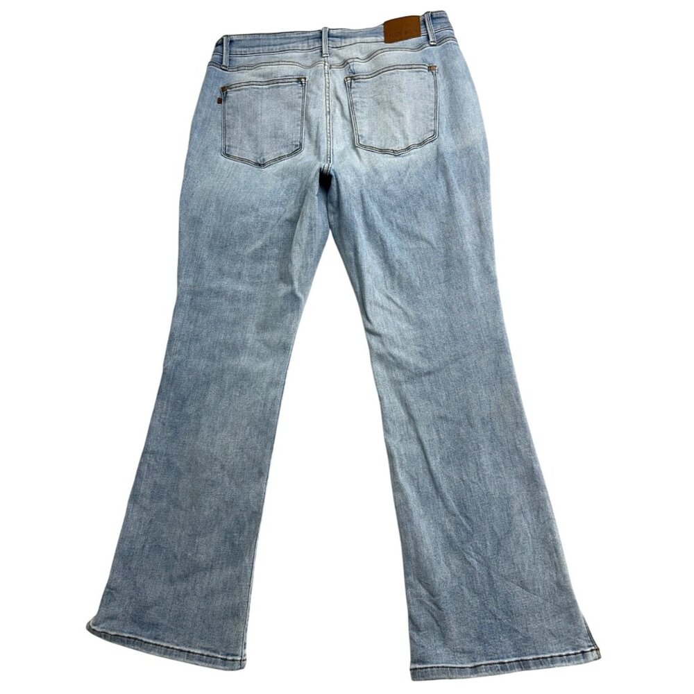 Judy Blue 16W Womens Light Wash Bootcut Stretchy Comfortable Jeans Ankle slit
